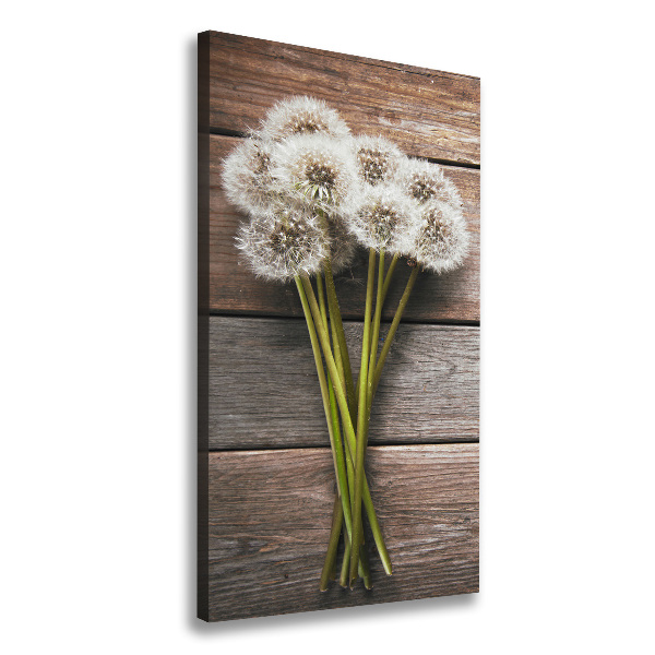 Verticale foto op canvas Een boeket paardenbloemen