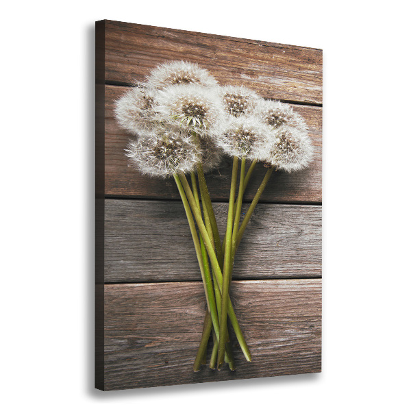 Verticale foto op canvas Een boeket paardenbloemen