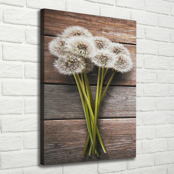 Verticale foto op canvas Een boeket paardenbloemen