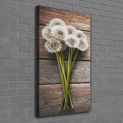 Verticale foto op canvas Een boeket paardenbloemen