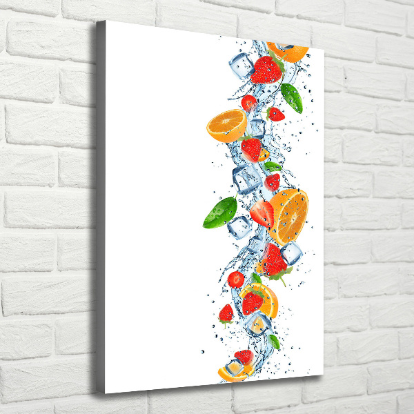 Verticaal schilderij op canvas Fruit en ijs