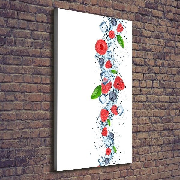 Verticale foto op canvas Bosvruchten en ijs