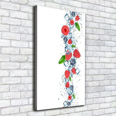 Verticale foto op canvas Bosvruchten en ijs