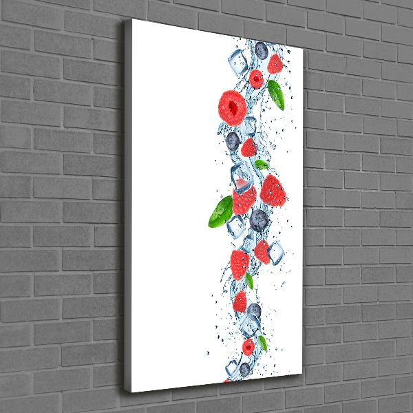 Verticale foto op canvas Bosvruchten en ijs