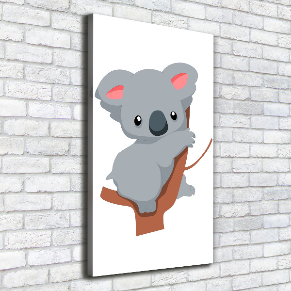 Verticaal schilderij op canvas Panda in een boom