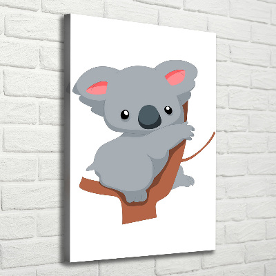 Verticaal schilderij op canvas Panda in een boom