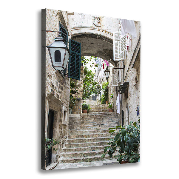 Verticale foto op canvas De straten van Dubrovnik
