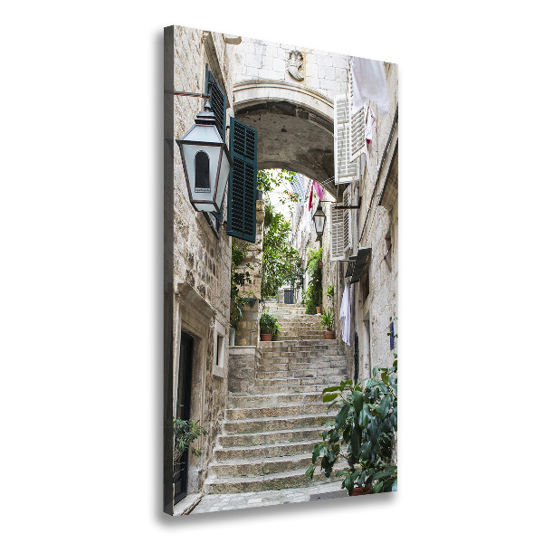 Verticale foto op canvas De straten van Dubrovnik