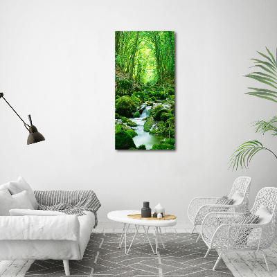 Verticaal canvasschilderij Een beekje in de jungle