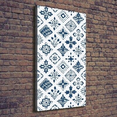 Verticale canvasfoto Bloemenpatroon