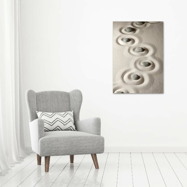 Verticaal canvasschilderij Stenen in het zand