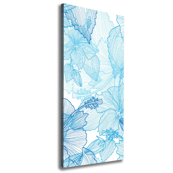 Verticaal canvasschilderij Hawaiiaanse bloemen