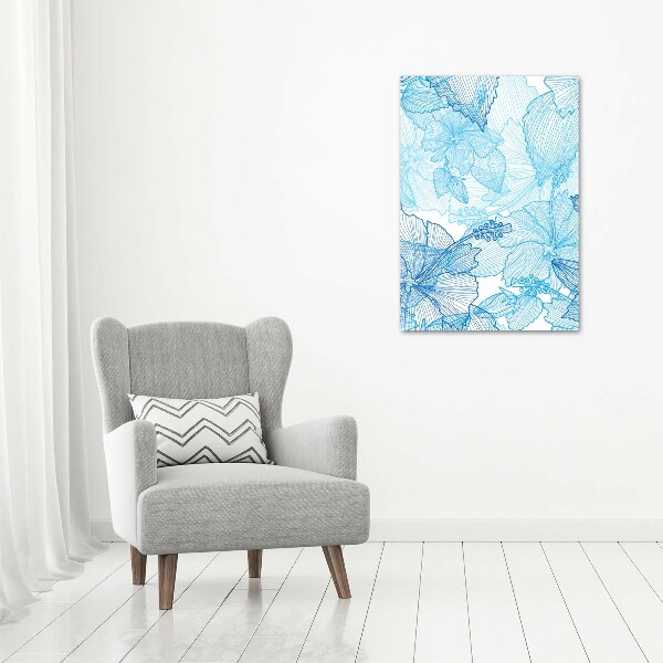 Verticaal canvasschilderij Hawaiiaanse bloemen