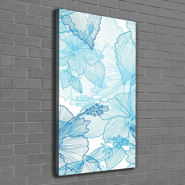 Verticaal canvasschilderij Hawaiiaanse bloemen