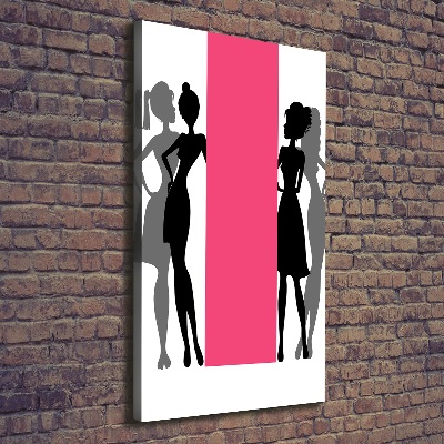 Verticale canvasfoto Silhouetten van vrouwen
