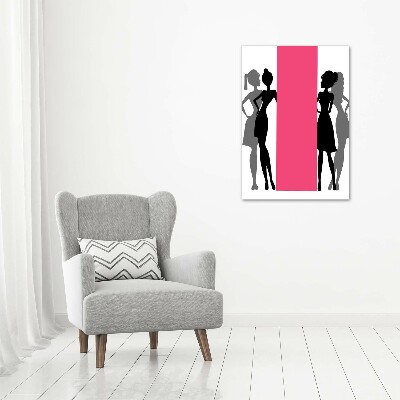 Verticale canvasfoto Silhouetten van vrouwen