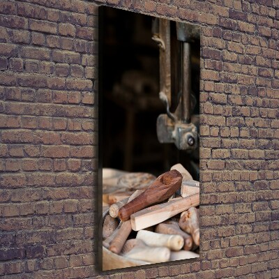 Verticaal schilderij op canvas Houten gereedschap