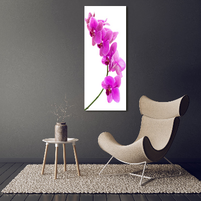 Verticaal schilderij op canvas Roze orchidee