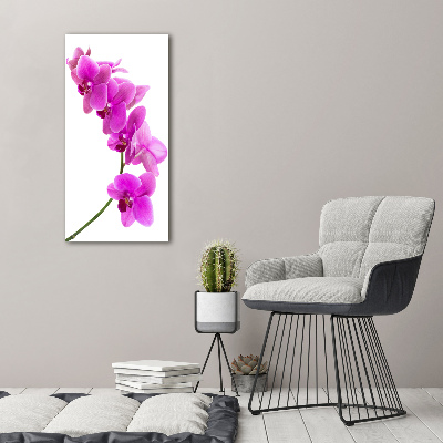 Verticaal schilderij op canvas Roze orchidee