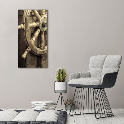 Verticale foto op canvas Het roer van een jacht
