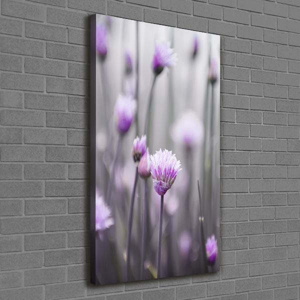 Verticale canvasfoto Bieslookbloemen