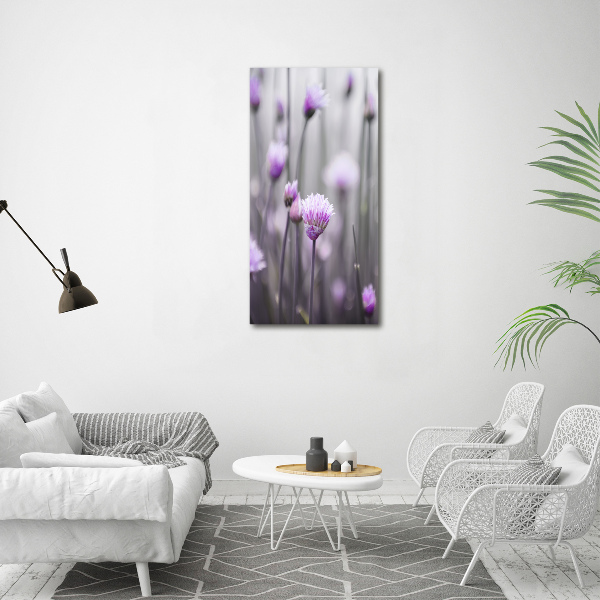 Verticale canvasfoto Bieslookbloemen