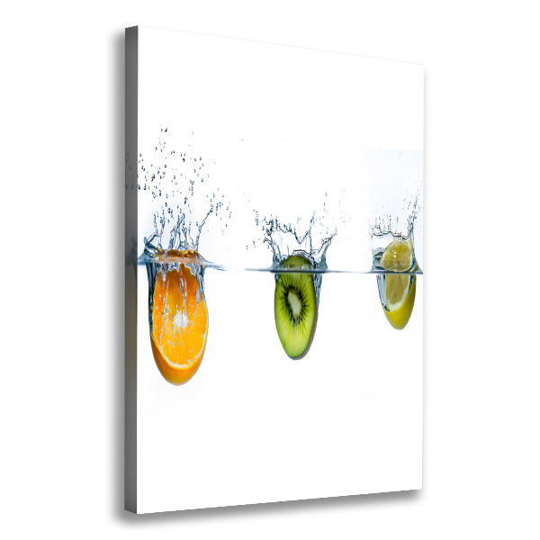 Verticaal canvasschilderij Fruit onder water
