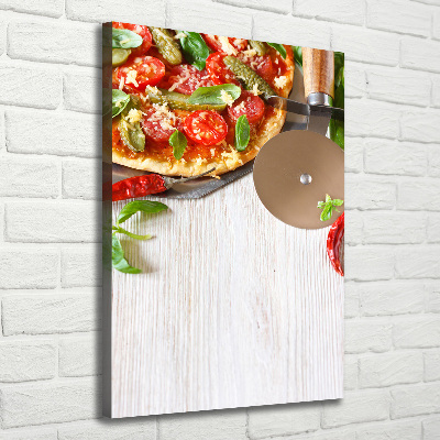Verticaal schilderij op canvas Pizza