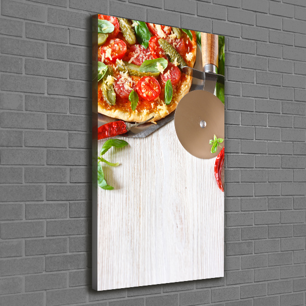 Verticaal schilderij op canvas Pizza