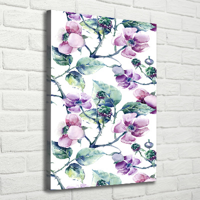 Verticaal schilderij op canvas Braambloemen