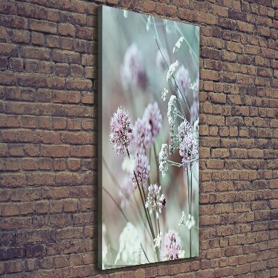 Verticaal schilderij op canvas Knoflookbloemen