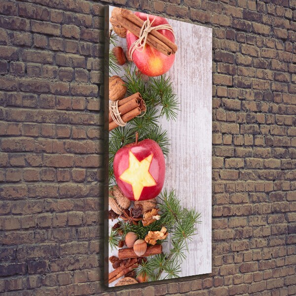 Verticale foto op canvas Kerstappels