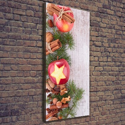 Verticale foto op canvas Kerstappels