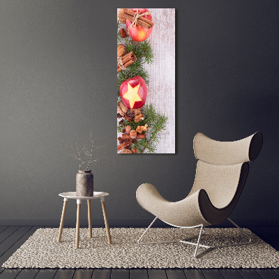 Verticale foto op canvas Kerstappels