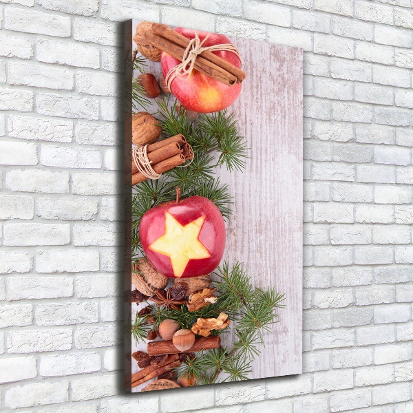 Verticale foto op canvas Kerstappels