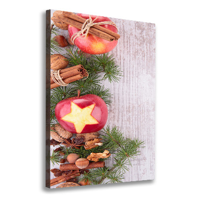 Verticale foto op canvas Kerstappels