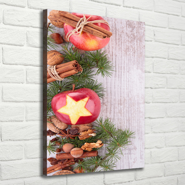 Verticale foto op canvas Kerstappels