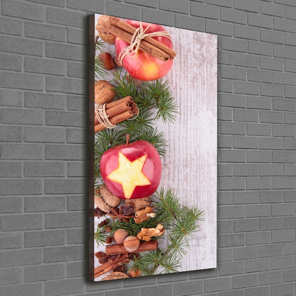 Verticale foto op canvas Kerstappels