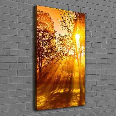 Verticaal canvasschilderij Park in de herfst