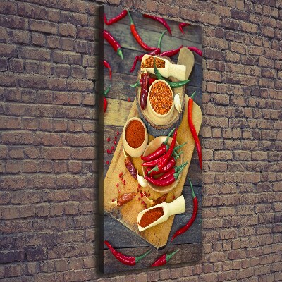 Verticaal canvasschilderij Chilipepers