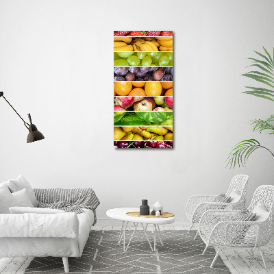 Verticaal schilderij op canvas Kleurrijk fruit