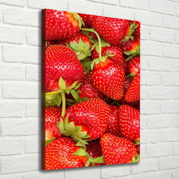 Verticale foto op canvas Aardbeien