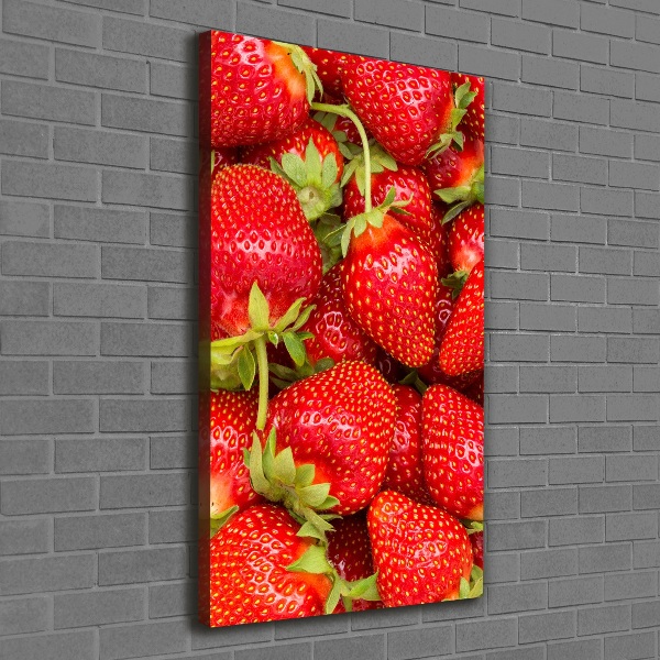 Verticale foto op canvas Aardbeien
