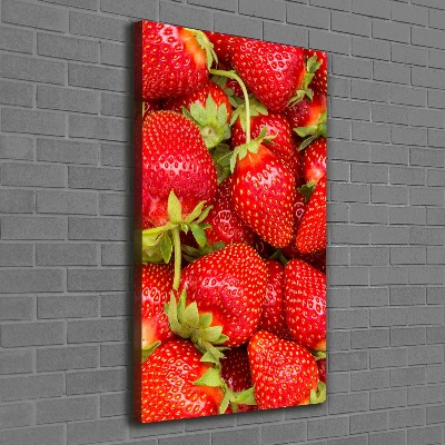 Verticale foto op canvas Aardbeien