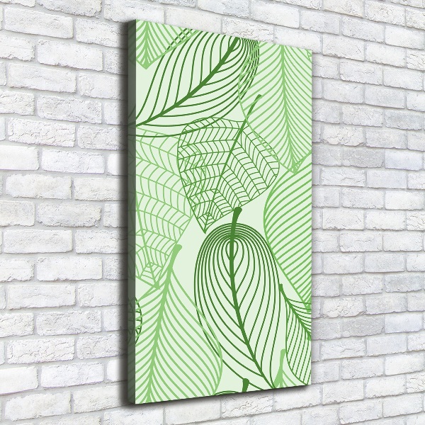 Verticaal schilderij op canvas Groene bladeren
