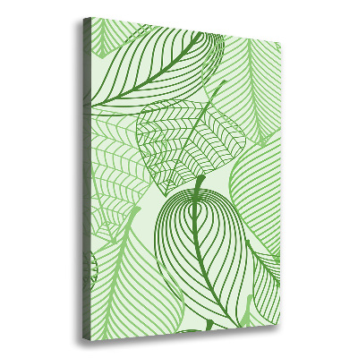 Verticaal schilderij op canvas Groene bladeren