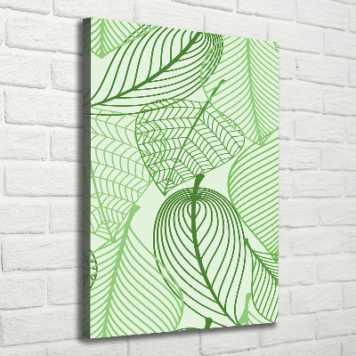 Verticaal schilderij op canvas Groene bladeren
