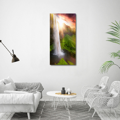 Verticaal canvasschilderij Waterval