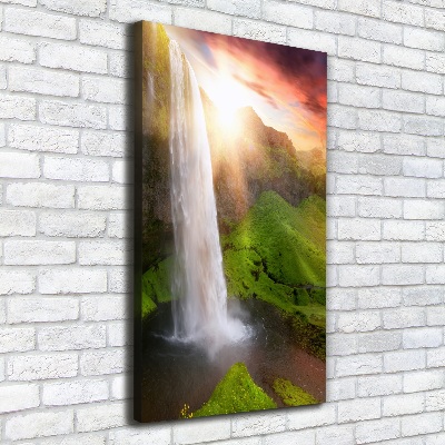 Verticaal canvasschilderij Waterval