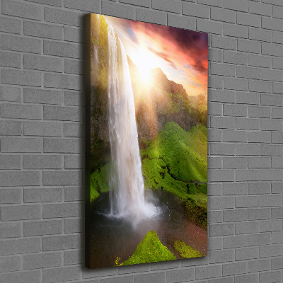 Verticaal canvasschilderij Waterval